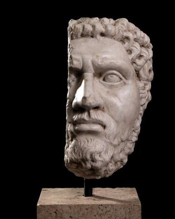 sculptuur, Testa di Caracalla - 30 cm - Marmer
