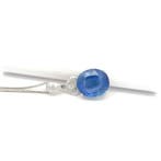 Ketting met hanger - 14 karaat Witgoud - 4.10ct. tw. Saffier