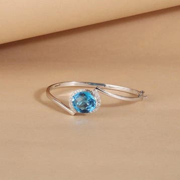 Armband - 18 karaat Witgoud - 12.15ct. tw. Topaas - Diamant, Nieuw