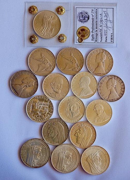 Italie. 500 Lire argento (16 monete), Timbres & Monnaies, Monnaies | Europe | Monnaies non-euro
