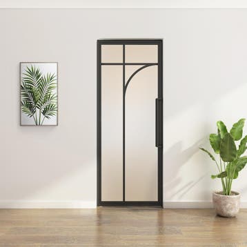 Stalen Taatsdeur - Zwart - 5 Vlaks rond - Matglas, Minder dan 80 cm, Overige typen, Nieuw, Metaal
