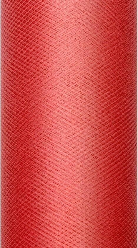 Rode Tule Rol 30cm 9m, Hobby en Vrije tijd, Feestartikelen, Nieuw, Verzenden