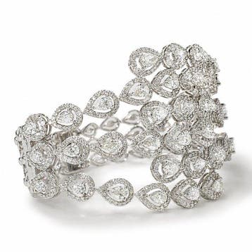 Armband - 14 karaat Witgoud - 9.52ct. tw. Diamant