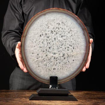 Tranche dagate précieuse - Cristallisation du quartz - Base