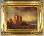 Nederlandse school (XIX) - Landscape with ruin and windmill,