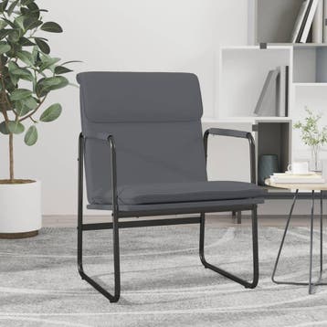 vidaXL Loungestoel 55x64x80 cm kunstleer grijs, Verzenden