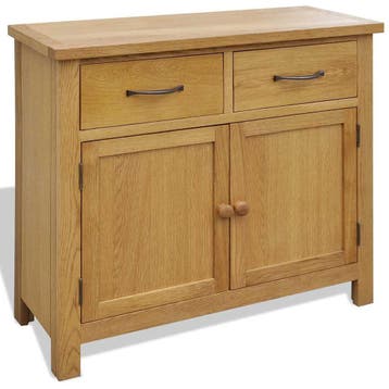 vidaXL Dressoir 90x33,5x83 cm massief eikenhout, Verzenden