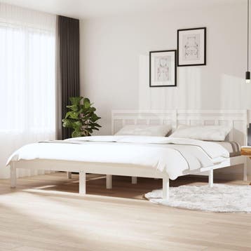 vidaXL Bedframe massief grenenhout wit 160x200 cm, Verzenden, Nieuw