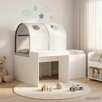 vidaXL Bed met Tunnel 3 st Wit Bewerkt hout, Huis en Inrichting, Slaapkamer | Bedden, Verzenden, Nieuw
