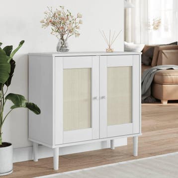 vidaXL Dressoir SENJA 80x35x80 cm rattan look massief, Huis en Inrichting, Kasten | Dressoirs, Verzenden, Nieuw