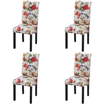vidaXL Eetkamerstoelen 4 st stof meerkleurig, Verzenden, Nieuw