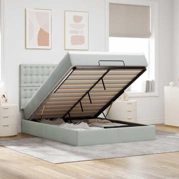 vidaXL Ottoman bed met matrassen 140x190cm fluweel, Verzenden, Nieuw