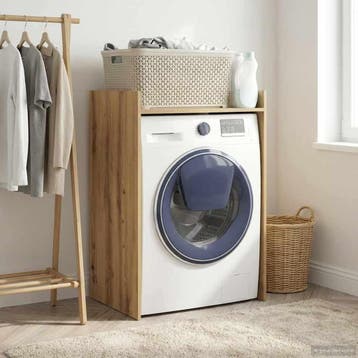 vidaXL Wasmachinekast met opslag Ambachtelijk Eiken 67,5 x, Huis en Inrichting, Kasten | Overige, Verzenden, Nieuw