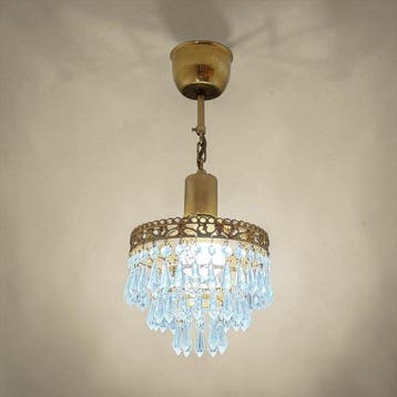 Plafondlamp - Wenen - Messing, Kristal - Traanspin, Nieuw