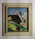 Oostenrijkse school (XX) - Personaggio con baita in montagna