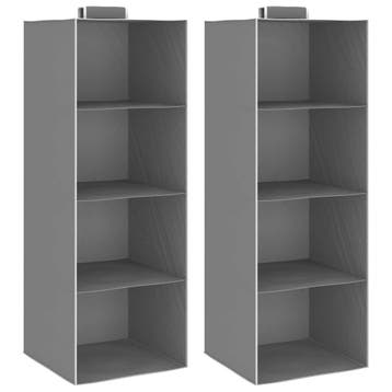 vidaXL Kledingorganisers hangend 2 st met 4 schappen stof, Verzenden, Nieuw