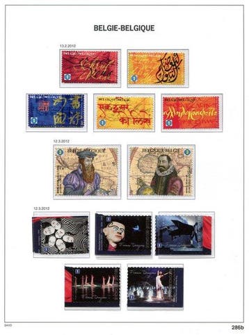 Belgique 2012 - Timbres issus des Blokken et Boekjes selon