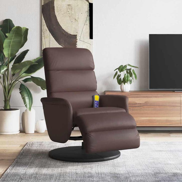 vidaXL Massagestoel verstelbaar met voetensteun kunstleer, Huis en Inrichting, Fauteuils, Nieuw, Verzenden