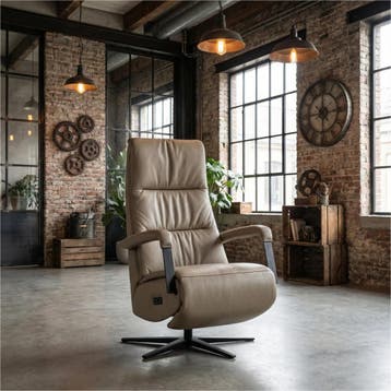 Leren elektrisch relaxfauteuil Core - Toledo Mocca, Ophalen of Verzenden