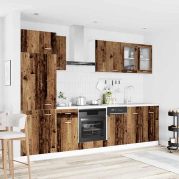 vidaXL Keuken Eenheid Lyon 8 st Oud hout Bewerkt hout, Verzenden, Nieuw