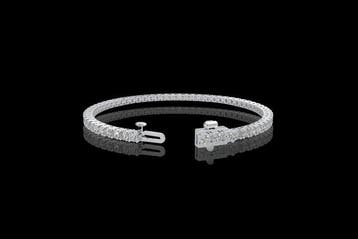 Bracelet de tennis - 14 carats Or blanc - 4.60ct. tw.