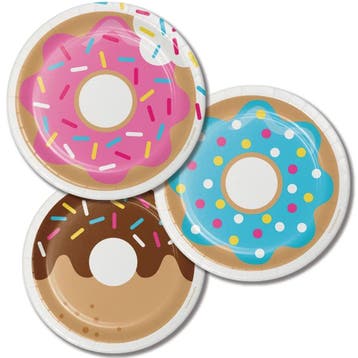 Donut Borden 18cm 8st, Hobby en Vrije tijd, Feestartikelen, Verzenden, Nieuw