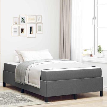 vidaXL Boxspring bed Donkergrijs 120 x 200 cm Stof, Verzenden, Nieuw