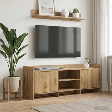 vidaXL TV Kast 130 x 33 x 47 cm Artisanaal eiken Bewerkt, Verzenden