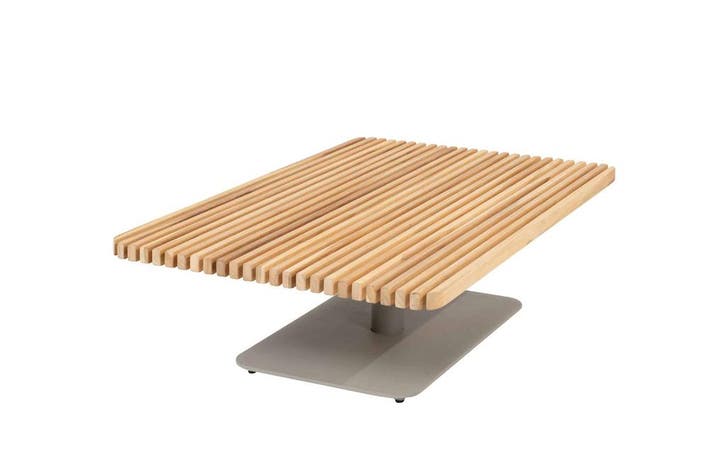 4 Seasons Outdoor Plato loungetafel grey metalic met teak, Tuin en Terras, Tuinsets en Loungesets