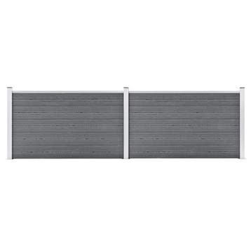 vidaXL Schutting 353x106 cm HKC grijs, Verzenden, Nieuw