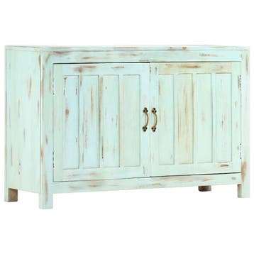vidaXL Dressoir 110x35x70 cm massief mangohout lichtblauw, Huis en Inrichting, Verzenden, Nieuw