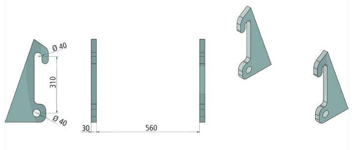 Aanlasdelen Giant / Fuchs schuin 30mm (Werktuigen), Zakelijke goederen, Landbouw | Werktuigen, Ophalen of Verzenden