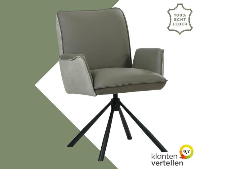 Leren draaibare eetkamerstoel Elite Duo, Maison & Meubles, Tabourets de bar, Enlèvement ou Envoi