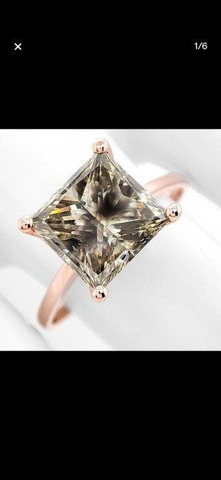 Bague - 14 carats Or rose - 2.52ct. tw. Brun mixte Diamant, Nieuw
