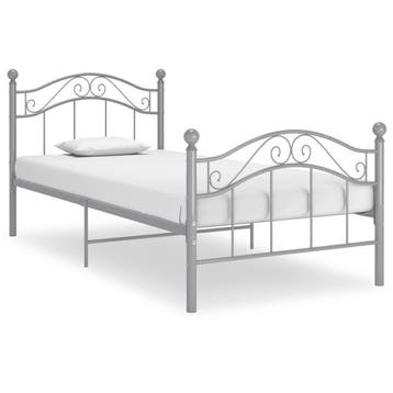 vidaXL Bedframe metaal grijs 100x200 cm, Verzenden