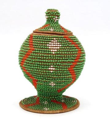 Rare African basket of the Tutsi - Rwanda. (Zonder