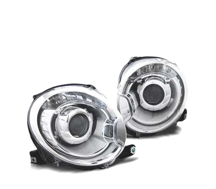 PHARES POUR FIAT 500 07- PROJECTEUR CHROMÉ, Autos : Pièces & Accessoires, Éclairage, Envoi