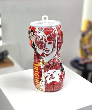 Patryk Konrad - Coca Cola pop art crushed can - limited, Antiek en Kunst