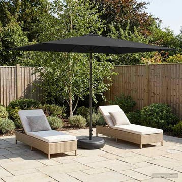 vidaXL Tuinparasol met voet 200 x 300 cm Polyester, Verzenden, Nieuw