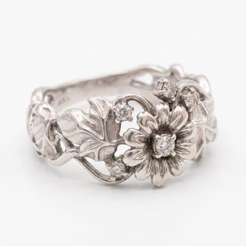 Bague - 18 carats Or blanc Diamant (Naturelle) - Diamant -, Handtassen en Accessoires, Nieuw