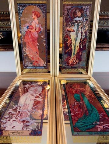 Alphonse Mucha (après) - Wandspiegel (4)- De Vier