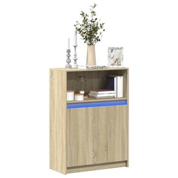 vidaXL Dressoir met LED 72x34x100 cm bewerkt hout sonoma, Verzenden, Nieuw