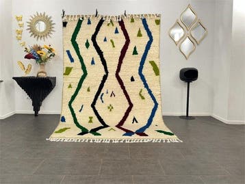 Berber, Tapis marocain en laine coloreé - Tapis - 239 cm -, Antiquités & Art