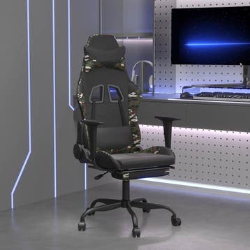 vidaXL Massage gamestoel met voetensteun kunstleer zwart &, Verzenden, Nieuw