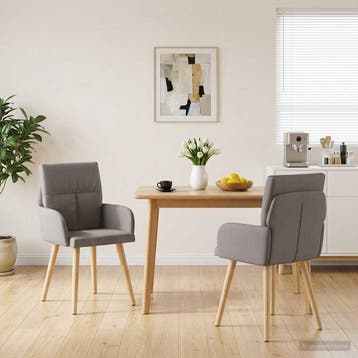vidaXL Eetstoelen 2 st Stof Taupe 60 x 56 x 85 cm, Verzenden, Nieuw