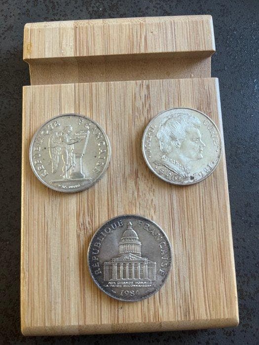 Frankrijk. 100 Francs 1984/1989 (lot de 3 monnaies en, Postzegels en Munten, Munten | Europa | Niet-Euromunten