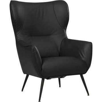 Leren fauteuil Flair - Toledo Nero (zwart), Huis en Inrichting, Eigentijds, Modern, Retro, Romantisch, Nieuw, Ophalen of Verzenden