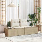 vidaXL Tuin Sofa met kussen Beige 184 x 62 x 69 cm poly, Verzenden, Nieuw