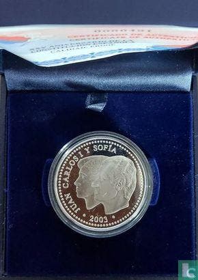 Spanje 10 euro 2003 (PROOF) 25th Anniversary of the Span..., Postzegels en Munten, Munten | Europa | Euromunten, Verzenden, Goud