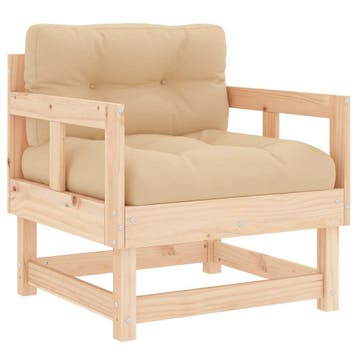 vidaXL Tuinstoelen 2 st met kussens massief grenenhout, Verzenden, Nieuw